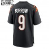 Cincinnati Bengals Tröjor Joe Burrow 9 Nike Svart 2021 NFL Draft - Barn